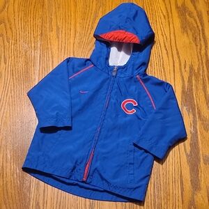 Nike Kids Chicago Cubs Blue Hooded Jacket with Red Accents  - 12 Months